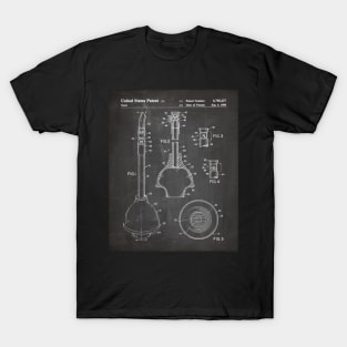 Toilet Plunger Patent - Housewarming Bathroom Art - Black Chalkboard T-Shirt